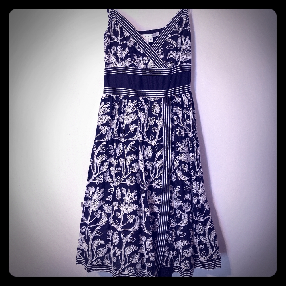 Max Studio fit and flare, embroidered dress